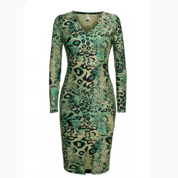 Dresses Green Animal Print Dress Poshmark